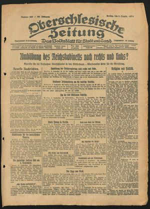 Oberschlesische Zeitung vom 05.09.1924