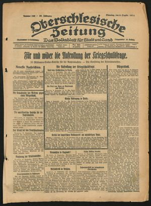 Oberschlesische Zeitung vom 09.09.1924