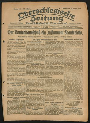 Oberschlesische Zeitung vom 10.09.1924