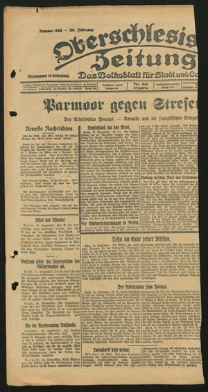 Oberschlesische Zeitung vom 16.09.1924