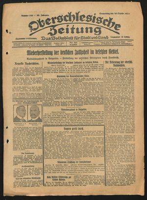 Oberschlesische Zeitung vom 18.09.1924