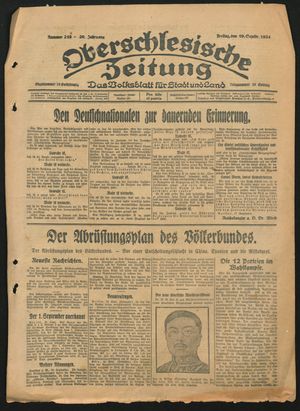 Oberschlesische Zeitung vom 19.09.1924