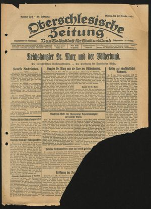 Oberschlesische Zeitung vom 22.09.1924