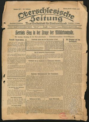 Oberschlesische Zeitung vom 29.09.1924