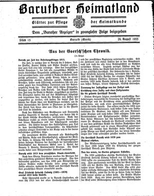 Baruther Heimatland on Aug 28, 1933