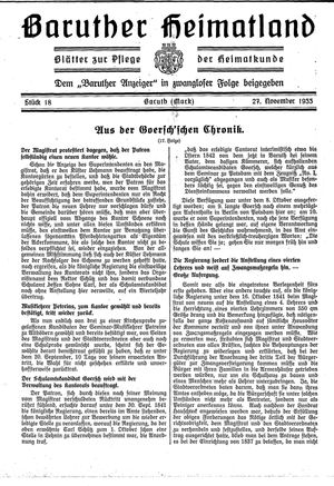 Baruther Heimatland vom 27.11.1933