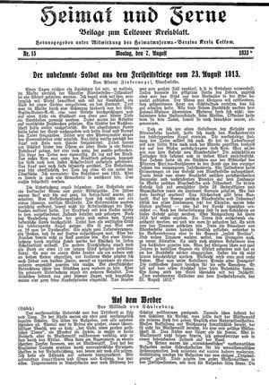 Heimat und Ferne vom 07.08.1933