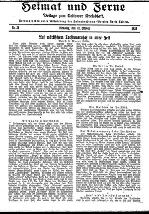 Heimat und Ferne vom 31.10.1933