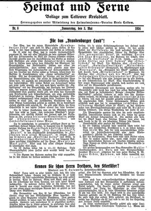 Heimat und Ferne vom 03.05.1934