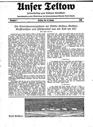 Unser Teltow on Jan 14, 1938