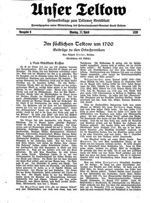 Unser Teltow vom 17.04.1939