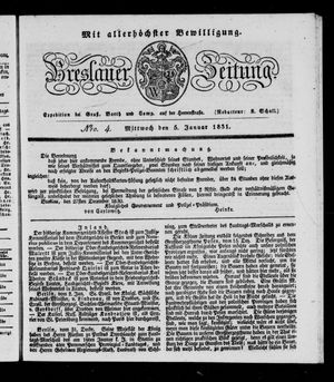 Breslauer Zeitung vom 05.01.1831