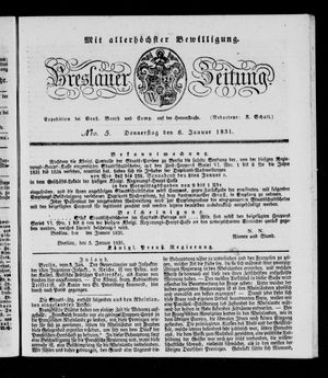 Breslauer Zeitung on Jan 6, 1831