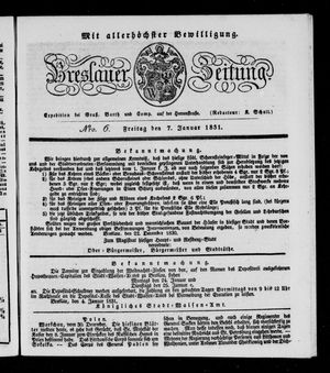 Breslauer Zeitung on Jan 7, 1831
