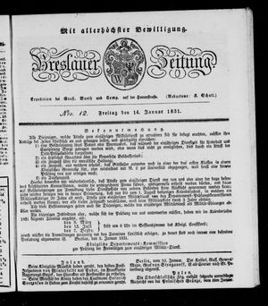 Breslauer Zeitung vom 14.01.1831