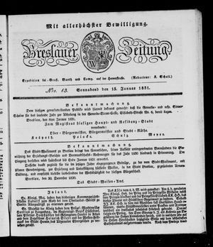 Breslauer Zeitung vom 15.01.1831