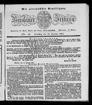 Breslauer Zeitung on Jan 18, 1831