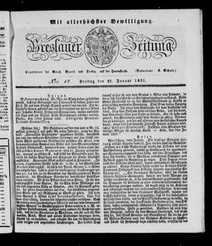 Breslauer Zeitung on Jan 21, 1831