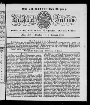 Breslauer Zeitung vom 01.02.1831
