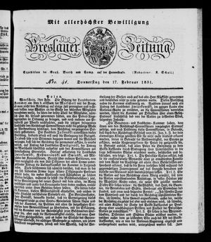 Breslauer Zeitung on Feb 17, 1831