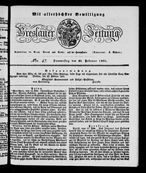 Breslauer Zeitung vom 24.02.1831