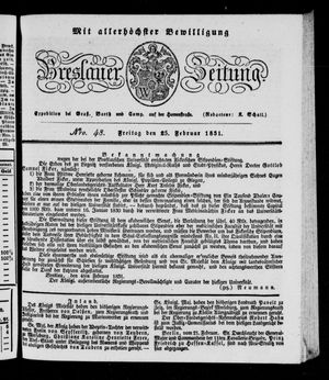 Breslauer Zeitung vom 25.02.1831