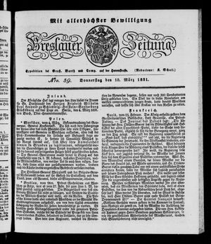 Breslauer Zeitung on Mar 10, 1831