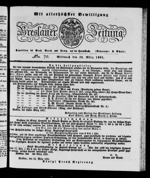 Breslauer Zeitung vom 23.03.1831