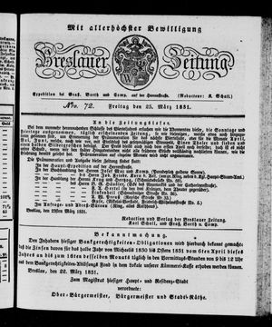 Breslauer Zeitung vom 25.03.1831