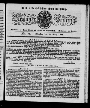 Breslauer Zeitung vom 29.03.1831