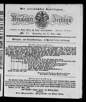 Breslauer Zeitung vom 31.03.1831