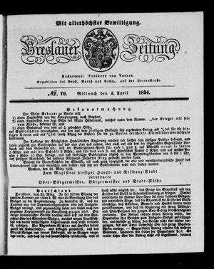 Breslauer Zeitung on Apr 2, 1834
