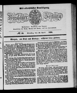 Breslauer Zeitung vom 22.04.1834