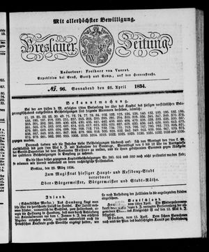 Breslauer Zeitung on Apr 26, 1834