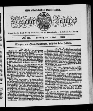 Breslauer Zeitung on May 7, 1834