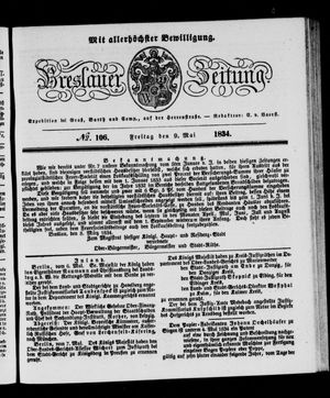 Breslauer Zeitung on May 9, 1834