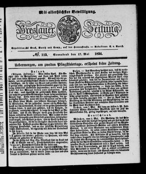 Breslauer Zeitung on May 17, 1834