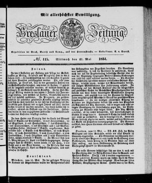 Breslauer Zeitung on May 21, 1834