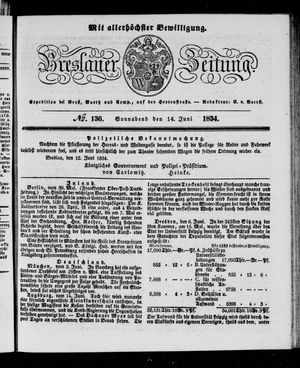 Breslauer Zeitung on Jun 14, 1834