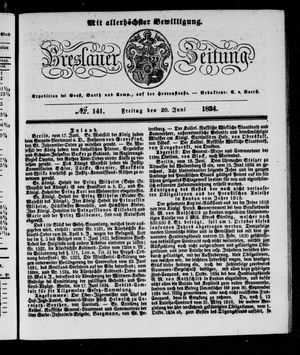 Breslauer Zeitung vom 20.06.1834