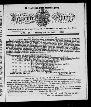 Breslauer Zeitung vom 30.06.1834