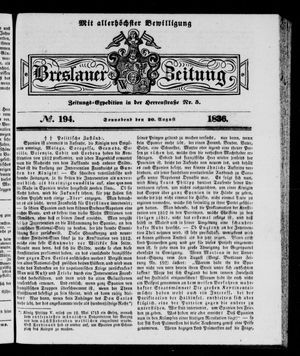 Breslauer Zeitung vom 20.08.1836