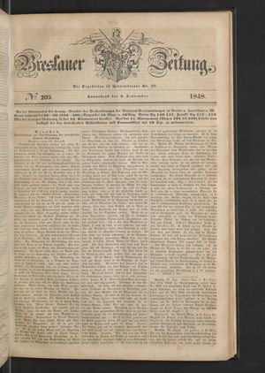 Breslauer Zeitung on Sep 2, 1848
