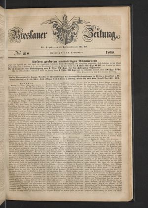 Breslauer Zeitung vom 17.09.1848