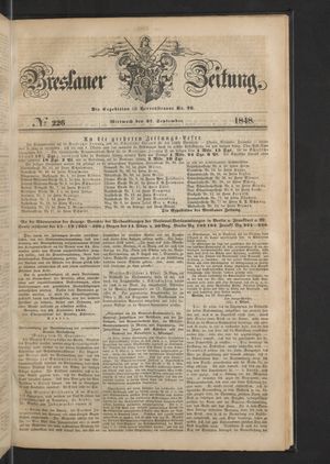 Breslauer Zeitung on Sep 27, 1848