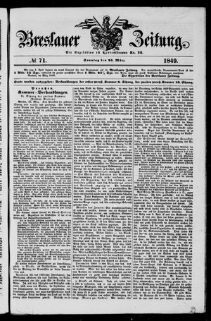 Breslauer Zeitung on Mar 25, 1849