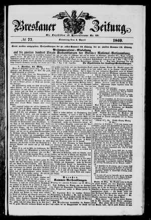 Breslauer Zeitung vom 01.04.1849