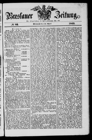 Breslauer Zeitung vom 11.04.1849