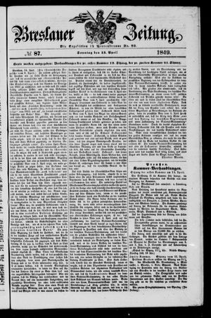 Breslauer Zeitung on Apr 15, 1849