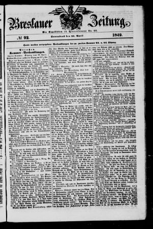 Breslauer Zeitung on Apr 21, 1849